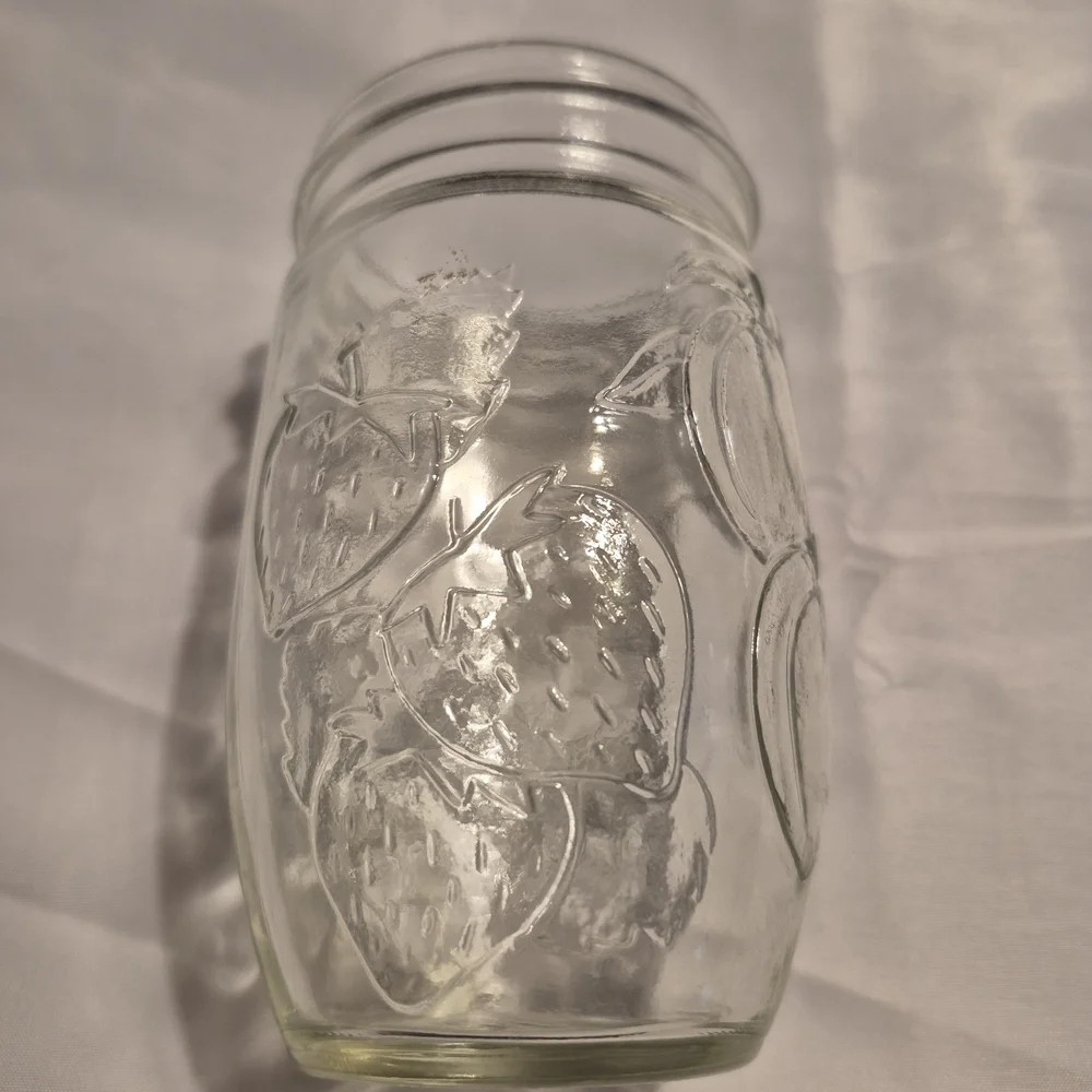 Glass Mason Jar with Bubble Design